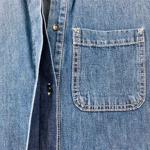 Gap Blue Utility Jumpsuit Denim Carwash Romper Medium Wash Size 2 Wide Leg - Picture 8 of 10